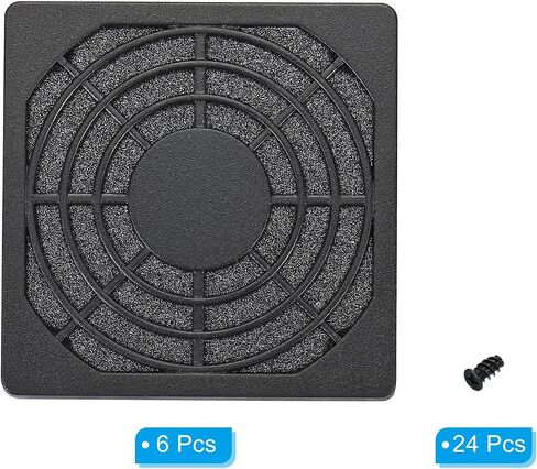 PATIKIL 60mm Cooling Fan Filter with Screw, 4 Pack ABS Ventilator Grill Protector Guard for Fan Protective Cover DIY, Black in Kuwait