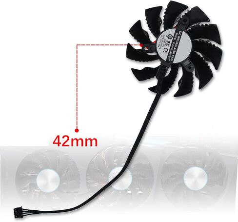 Cavabien 82mm 4Pin PLA09215S12H 12V 0.55A GPU GPU استبدال مروحة تبريد بطاقة الرسومات Gigabyte GeForce RTX 3080 Ti/RTX 3080 3090 Graphics Video Card Fan (Fan-A-4Pin-82MM) in Kuwait