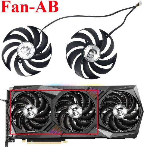 استبدال مروحة بطاقة الرسومات inRobert 90 مم بمحمل كروي لـ MSI RTX 3060 3070 3080 Ti 3090 Gaming X Trio GPU PLD09210B12HH (2) in Kuwait