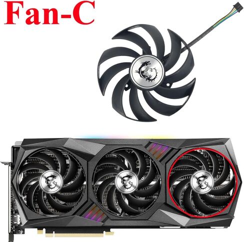 استبدال مروحة بطاقة الرسومات inRobert 90 مم بمحمل كروي لـ MSI RTX 3060 3070 3080 Ti 3090 Gaming X Trio GPU PLD09210B12HH (2) in Kuwait