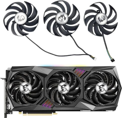 استبدال مروحة بطاقة الرسومات inRobert 90 مم بمحمل كروي لـ MSI RTX 3060 3070 3080 Ti 3090 Gaming X Trio GPU PLD09210B12HH (2) in Kuwait