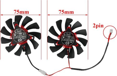 75MM HA8010H12F-Z 2Pin GTX1050 Graphics Card Cooling Fan for MSI GTX 1050 Ti 4GT OC Video Card Cooler in Saudi Arabia