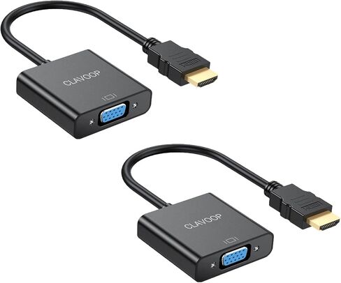 محول CLAVOOP HDMI إلى VGA، محول HDMI ذكر إلى VGA أنثى مطلي بالذهب متوافق مع أجهزة الكمبيوتر الشخصية والشاشة وجهاز العرض والتلفزيون عالي الدقة - 10 عبوات in Kuwait