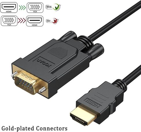 كيبل HDMI الى VGA بطول 10 اقدام محول فيديو HDMI الى VGA 10 قدم (ذكر الى ذكر) متوافق مع راسبيري باي روكو كمبيوتر مكتبي لابتوب شاشة جهاز عرض HD عالي الدقة والمزيد in Kuwait