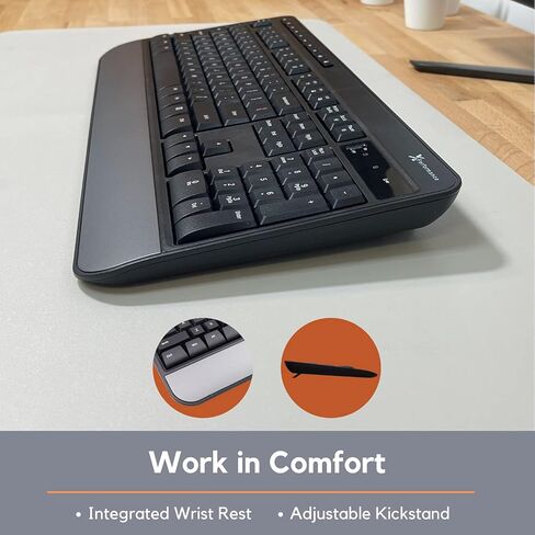 اكس 9 بيرفورمنس كيبورد لاسلكي USB للوسائط المتعددة - تحكم في الوسائط الخاصة بك - كيبورد كمبيوتر لاسلكي كامل الحجم مع مسند معصم - كيبورد لاسلكي للابتوب والكمبيوتر والكروم in Kuwait