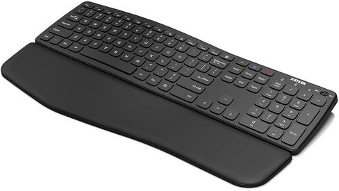 Arteck Bluetooth Keyboard Universal Wave Ergonomic Keyboard with Palm Rest Multi-Device Full Size Wireless Keyboard for Windows iOS iPad OS Android, Computer Desktop Laptop Surface Tablet Smartphone in Saudi Arabia