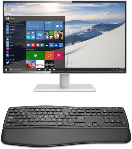 Arteck Bluetooth Keyboard Universal Wave Ergonomic Keyboard with Palm Rest Multi-Device Full Size Wireless Keyboard for Windows iOS iPad OS Android, Computer Desktop Laptop Surface Tablet Smartphone in Saudi Arabia