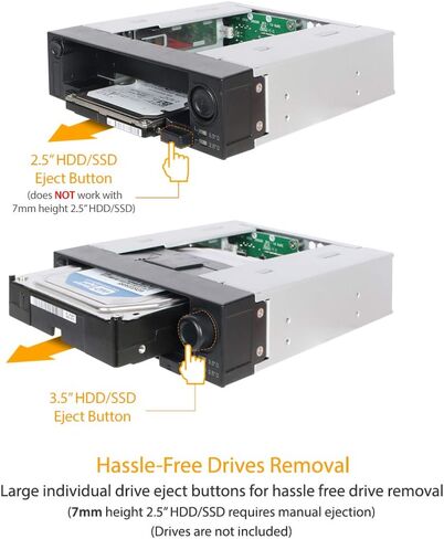 ICY DOCK 2 Bay 2.5" & 3.5" SATA HDD/SSD Hot Swap Mobile / Caddy / Docking for External 5.25" Bay | DuoSwap MB971SP-B in Kuwait