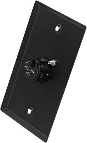 Seismic Audio SA-PLATE5 Black Stainless Steel Wall Plate with Single XLR Female Connector in Saudi Arabia