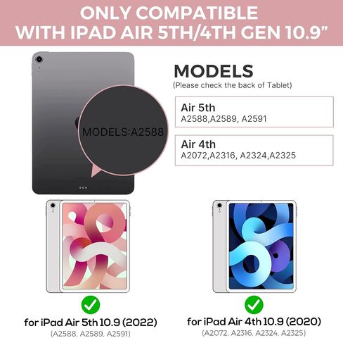 حافظة لوحة مفاتيح تعمل باللمس لجهاز iPad Air الجيل الخامس 2022 (10.9 بوصة)، لوحة لمس، قابلة للدوران 360 درجة، إضاءة خلفية 10 ألوان، غطاء لوحة مفاتيح لاسلكي مع حامل قلم لجهاز iPad Air 4th Gen - أخضر منتصف الليل in Kuwait