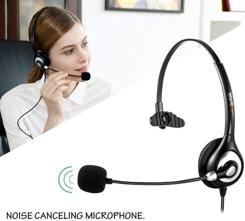 Wantek USB Headset with Microphone for PC,Laptop,3.5mm/USB/Type-C Jack 3-in-1 USB Headset with Noise Cancelling & Audio Controls,USB Headphones for Call Center,Work,Ofiice,Binaural in Kuwait