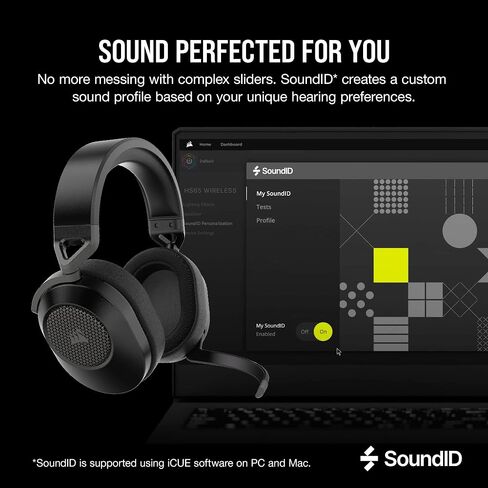 Corsair HS65 Wireless Multiplatform Gaming Headset with Bluetooth - Dolby Audio 7.1 - Omni-Directional Microphone - iCUE Compatible - PC, Mac, PS5, PS4, Mobile - White in Kuwait