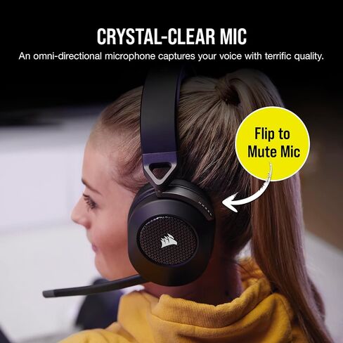 Corsair HS65 Wireless Multiplatform Gaming Headset with Bluetooth - Dolby Audio 7.1 - Omni-Directional Microphone - iCUE Compatible - PC, Mac, PS5, PS4, Mobile - White in Kuwait