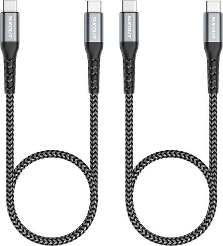 كابل SUNGUY USB C إلى USB C بطول 1 قدم، [عبوة من قطعتين] كابل شاحن 60 وات PD USB 2.0 من النوع C لهواتف iPhone 15/15 Plus/15 Pro/15 Pro Max وGalaxy S23/S22 Ultra/Z Fold/Z Flip وiPad Pro /إير، ماك بوك إير/برو، بلاي ستيشن 5 in Kuwait