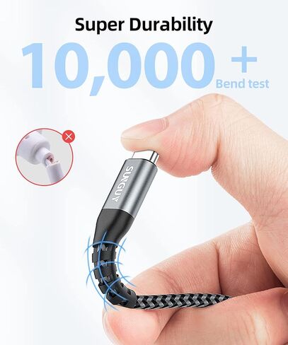 كابل SUNGUY USB C إلى USB C بطول 1 قدم، [عبوة من قطعتين] كابل شاحن 60 وات PD USB 2.0 من النوع C لهواتف iPhone 15/15 Plus/15 Pro/15 Pro Max وGalaxy S23/S22 Ultra/Z Fold/Z Flip وiPad Pro /إير، ماك بوك إير/برو، بلاي ستيشن 5 in Kuwait