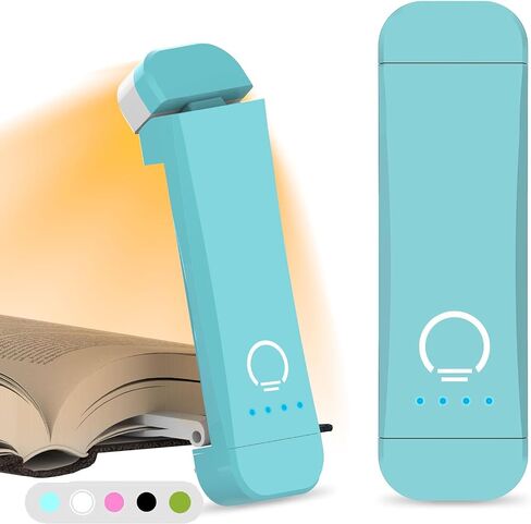 Book Reading Light,2 Pack Silent Touch Books Lamp for Reading in Bed,Rechargeable Clip on Booklight with 3 Amber Color & 7 LEDs Precise Dimming for Night Reading for Book Lovers,Kid,White+Blue | 3 Amber Colors,Stepless Dimming,Eye-Caring Mode,Up to 100H R in Kuwait
