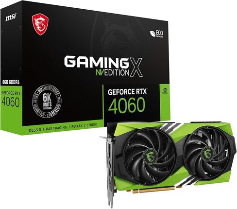 بطاقة رسومات MSI Gaming GeForce RTX 4060 8GB GDRR6 128-Bit HDMI/DP Nvlink TORX Fan 5.0 Ada Lovelace Architecture (RTX 4060 Gaming X NV Edition 8G) in Kuwait
