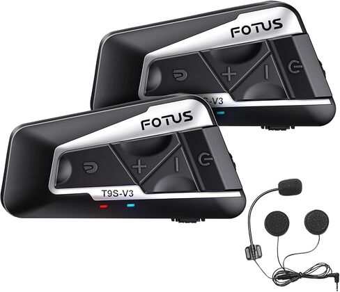 MECHAZER Motorcycle Bluetooth Headset with Noise Cancellation, 1400m Bluetooth 5.0 3 Riders Motorcycle Intercom Helmet, Universal Wireless Headphones Interphone 1Set in Kuwait