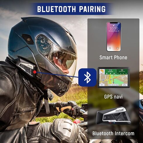 MECHAZER Motorcycle Bluetooth Headset with Noise Cancellation, 1400m Bluetooth 5.0 3 Riders Motorcycle Intercom Helmet, Universal Wireless Headphones Interphone 1Set in Kuwait