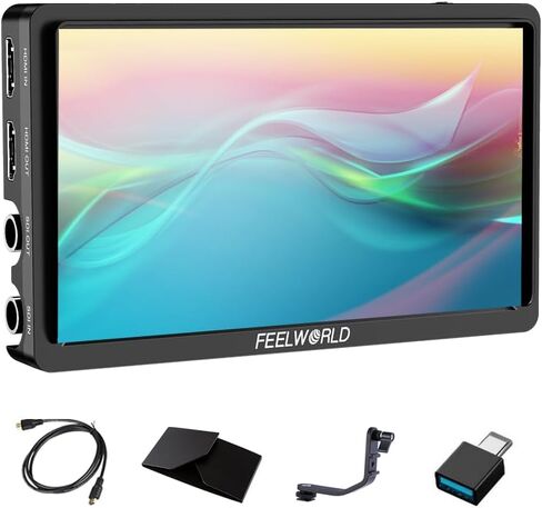 FEELWORLD FW568S 6 Inch SDI Field Monitor Full HD 1920x1080 IPS DSLR Camera Monitor with Waveform LUT Peak Video Focus F970 External Power and Install Kit 3G SDI 4K HDMI Input 8.4 V DC Output in Saudi Arabia