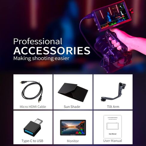FEELWORLD FW568S 6 Inch SDI Field Monitor Full HD 1920x1080 IPS DSLR Camera Monitor with Waveform LUT Peak Video Focus F970 External Power and Install Kit 3G SDI 4K HDMI Input 8.4 V DC Output in Saudi Arabia