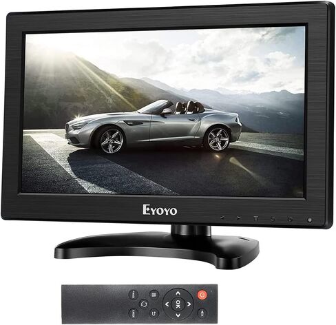 شاشة Eyoyo صغيرة مقاس 9 بوصة، 1024x600 16:9 IPS HDMI تدعم مدخل HDMI/VGA/AV/BNC مع جهاز تحكم عن بعد ومكبرات صوت مدمجة، شاشة أمان للكمبيوتر Raspi CCTV Camera Car in Kuwait