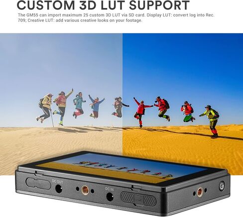 شاشة Godox GM55 5.5 بوصة IPS تعمل باللمس على الكاميرا 1920 x 1080 IPS تدعم شاشة 4K HDMI مخرج متوافق مع 3D LUT Rec.709 متوافق مع F550/F750/F970 in Kuwait