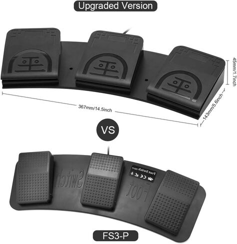 iKKEGOL Upgraded USB Triple Foot Pedal Switch Control 3 Three Key Footswitch Program Customized Computer Keyboard Mouse Game Action HID in Kuwait
