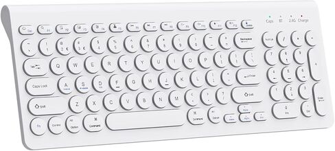 لوحة مفاتيح بلوتوث لاسلكية، وضع مزدوج (بلوتوث + لاسلكي)، لوحة مفاتيح كاملة الحجم قابلة لإعادة الشحن مع لوحة أرقام، لوحة مفاتيح لنظام التشغيل Windows/iOS/Android، iPad/iPhone/الكمبيوتر اللوحي/Mac/الكمبيوتر/الكمبيوتر المحمول (أسود) in Kuwait