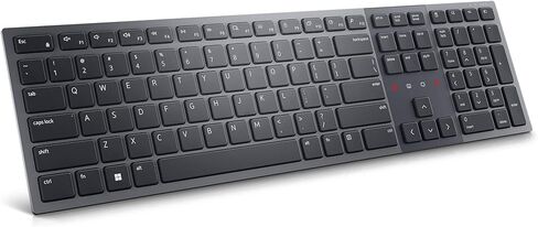 لوحة مفاتيح Dell Premier Collaboration - KB900، لاسلكية 2.4 جيجا هرتز، بلوتوث 5.1، قابلة للشحن، تشغيل/إيقاف الميكروفون، تشغيل/إيقاف الفيديو، الدردشة، مشاركة الشاشة، تشغيل/إيقاف الإضاءة الخلفية، مفاتيح مقص، تعديل الإمالة - جرافيت in Saudi Arabia