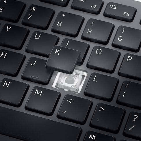 لوحة مفاتيح Dell Premier Collaboration - KB900، لاسلكية 2.4 جيجا هرتز، بلوتوث 5.1، قابلة للشحن، تشغيل/إيقاف الميكروفون، تشغيل/إيقاف الفيديو، الدردشة، مشاركة الشاشة، تشغيل/إيقاف الإضاءة الخلفية، مفاتيح مقص، تعديل الإمالة - جرافيت in Saudi Arabia