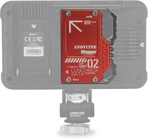 ANDYCINE Lunchbox Red Magnalium Case for DIY SSD Compatible for Sumsung 860/870 1TB/2TB Compatible with Atomos Ninja V,V+, Ninja Flame, Ninja Inferno, and Shogun Inferno in Kuwait