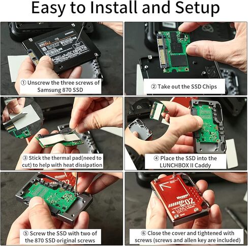 ANDYCINE Lunchbox Red Magnalium Case for DIY SSD Compatible for Sumsung 860/870 1TB/2TB Compatible with Atomos Ninja V,V+, Ninja Flame, Ninja Inferno, and Shogun Inferno in Kuwait