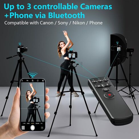 AODELAN Wireless Camera Remote Control for Canon Sony Nikon Camera and Smartphone,Camera Zoom Remote Controller, Camera Shutter Release, AF Focus, Video Recording Remote Control in Saudi Arabia
