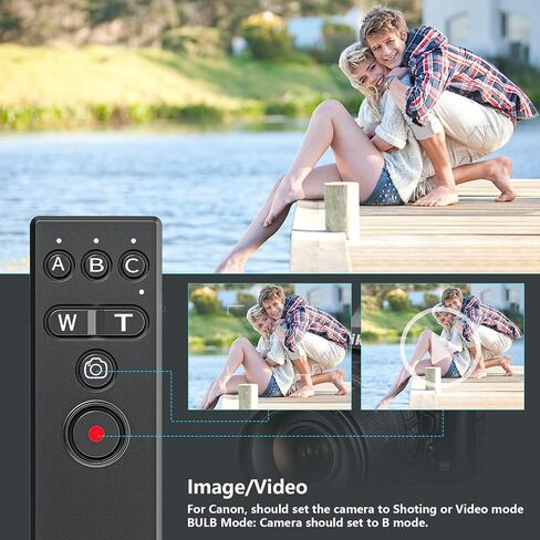 AODELAN Wireless Camera Remote Control for Canon Sony Nikon Camera and Smartphone,Camera Zoom Remote Controller, Camera Shutter Release, AF Focus, Video Recording Remote Control in Saudi Arabia