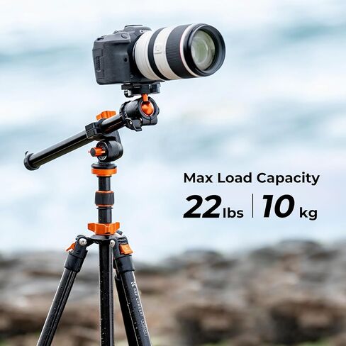 K&F CONCEPT 78 inch DSLR Camera Tripod | Magnesium Alloy, Multi-Angle Center Column, Max Load 22lbs/10kg, O234A7+BH-28L + Arm Kits in Saudi Arabia