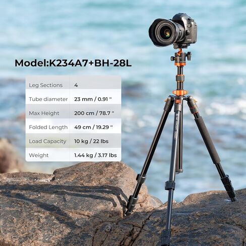 K&F Concept Camera Tripod, 70" for Camera Cellphone Photograghy Video Recording, with Outdoor Travel Bag, Cellphone Holder and Quick Release Plate, Holds up to 3kg/6.6lb Load in Saudi Arabia