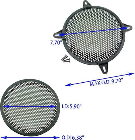 2 Pack 5 Inch Metal Mesh Speaker Grills Covers Subwoofer Grill Protective Case with with Mounting Screws for Home Audio Car Speaker [FDXGYH,Black] in Saudi Arabia