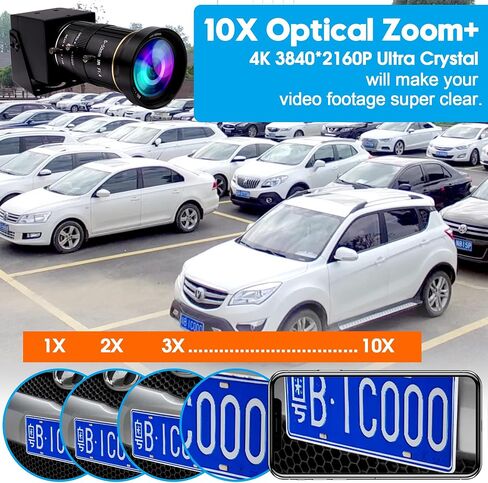 ELP 4K USB HDMI USB Camera Manual Zoom Webcam Variable Focus PC Camera Mini Close-up Camera for Computer H.264 Telescope USB Security Camera 8mp IMX415 Industrial CCTV Camera (5-50mm 10X Zoom Lens) in Kuwait