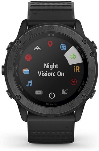 ساعة Garmin tactix Delta، ساعة ذكية متميزة بنظام تحديد المواقع العالمي (GPS) مع ميزات تكتيكية متخصصة، مصممة لتلبية المعايير العسكرية مع حزمة الطاقة النهائية Wearable4U (أسود) in Kuwait