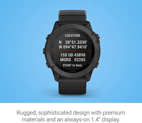 ساعة Garmin tactix Delta، ساعة ذكية متميزة بنظام تحديد المواقع العالمي (GPS) مع ميزات تكتيكية متخصصة، مصممة لتلبية المعايير العسكرية مع حزمة الطاقة النهائية Wearable4U (أسود) in Kuwait