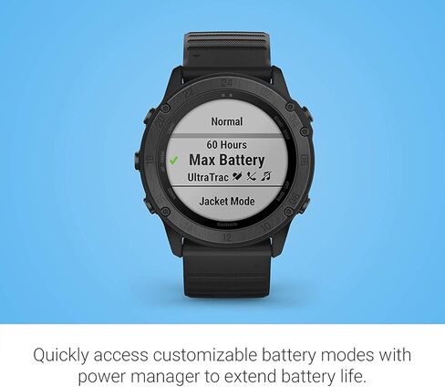 ساعة Garmin tactix Delta، ساعة ذكية متميزة بنظام تحديد المواقع العالمي (GPS) مع ميزات تكتيكية متخصصة، مصممة لتلبية المعايير العسكرية مع حزمة الطاقة النهائية Wearable4U (أسود) in Kuwait