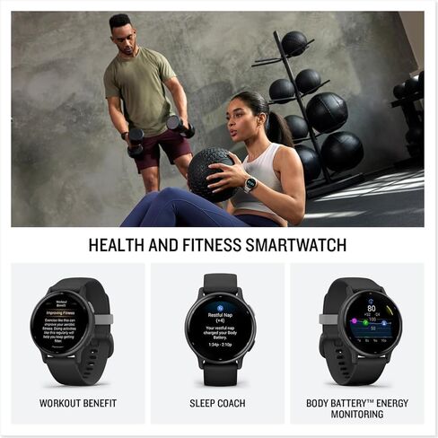 Garmin 010-02862-11 Vivoactive 5 Fitness Smartwatch, Ivory Bundle with Workout Cooling Sport Towel and Deco Essentials Wearable Commuter Front and Rear Safety Light in Saudi Arabia