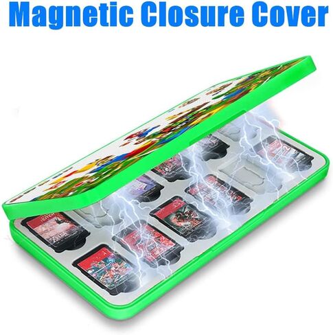 حقيبة تخزين بطاقات الألعاب VASYITSO Switch مع 24 فتحة خرطوشة و24 وحدة تخزين لبطاقة Micro SD، حامل ألعاب تبديل محمول مع إغلاق مغناطيسي، غلاف صلب واقٍ وبطانة ناعمة لبطاقة الألعاب in Kuwait