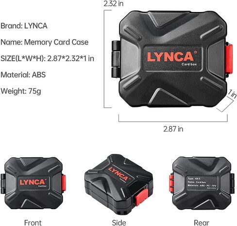 LYNCA Camera Memory Card Case,Waterproof&Shockproof Storage Box,Professional Camera Card Hard Protector Case,Hold 3 SD Cards 2 CF Cards 2 XQD Cards 2 TF (Micro SD) Card Case in Kuwait