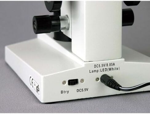 AmScope M200B-LED Cordless Monocular Compound Microscope, WF10x and WF20x Eyepieces, 40x-800x Magnification, LED Illumination, Brightfield, Single-Lens Condenser, Coarse and Fine Focus, Plain Stage, 110V or Cordless Operation in Saudi Arabia