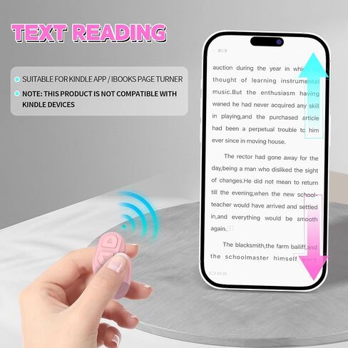 SSOBZELR Tiktok Scroll Ring مع بلوتوث، جهاز Kindle App Remote Page Turner Clicker، مع حامل الهاتف المحمول، زر مصراع الكاميرا اللاسلكية - متوافق مع iPhone، Ipad، Android (Lake Green) in Kuwait