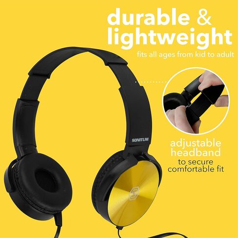 Classroom Headphones-Bulk 10-Pack, Student On Ear Color Varieties- Comfy Swivel Earphones for Library, School, Airplane, Kids-for Online Learning and Travel, HQ Stereo Sound 3.5mm Jack (Colorful) in Kuwait