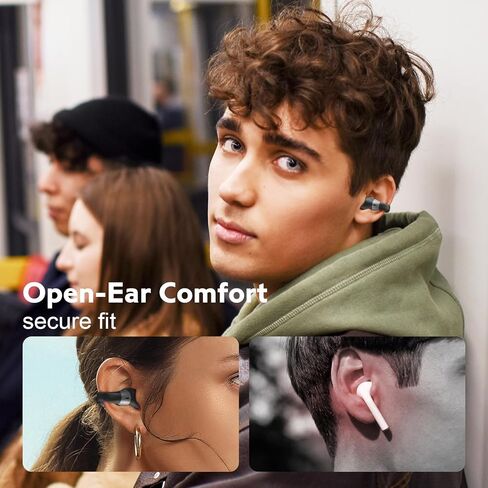 سماعات أذن بلوتوث، سماعات أذن رياضية مفتوحة بمشبك على سماعات الأذن، سماعة أذن بلوتوث 5.3 لمكالمات الضوضاء، سماعة بلوتوث لاسلكية لتوصيل الهواء لركوب الدراجات، والجري، والمشي، والقيادة in Kuwait