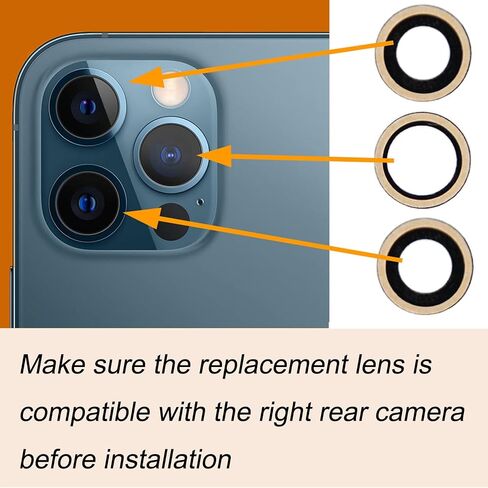 6pcs Back Glass Camera Lens Replacement with Tool Kit & Rear Camera Cover for iPhone 12 Pro 6.1 Inch (Not 12 pro max) in Saudi Arabia
